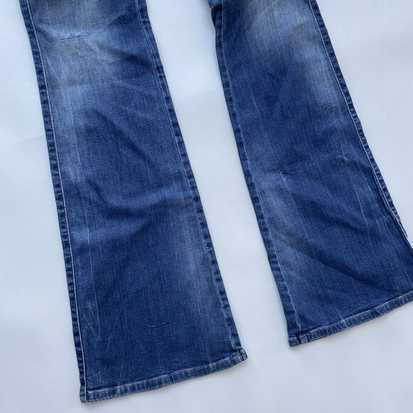 $198 Diesel Women’s Sandy B-Patch Slim Bootcut Jeans Regular Waist Blue Size 26 - Picture 11 of 16